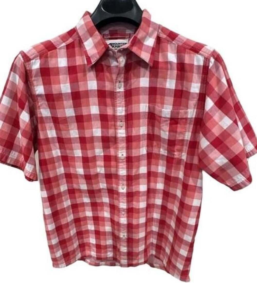 Mountain Khakis Red Plaid Gingham Button Up Shirt Large